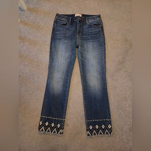Driftwood Colette Cropped Embroidered Jeans